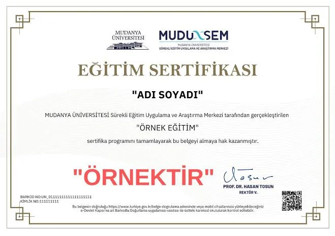 Örnek Sertifika